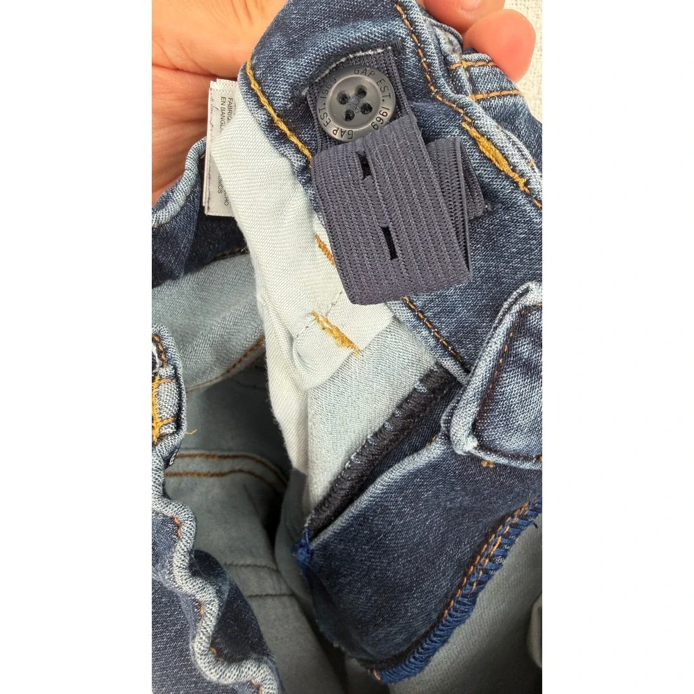Gap Kids Boys Regular Stretch Slim Jeans Dark Wash Blue Size 10 Adjustable Waist
